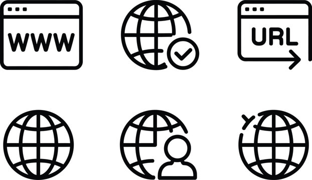web icon pack browser www url globe user connection symbol