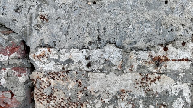 peeling paint texture background in beige, grey and white with copy space