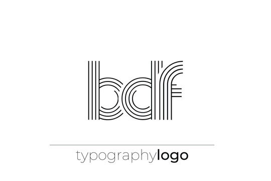 BDF modern geometric typography logo