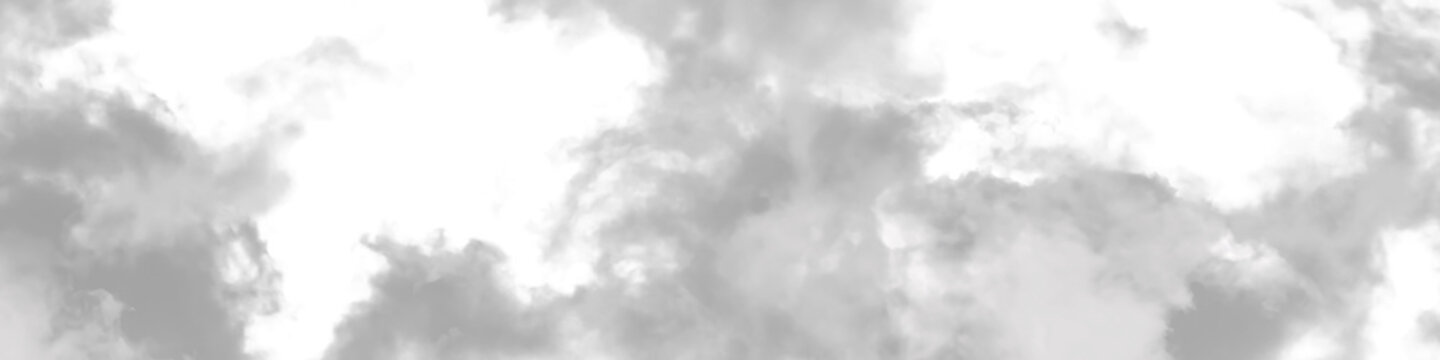 Smoke cloud on transparent background, white and black smoke cloud, isolated on black background, fog effect.