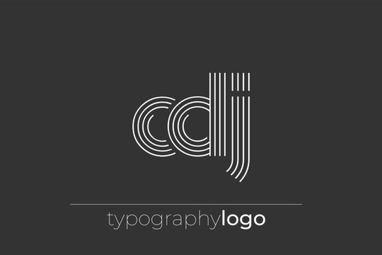 CDJ modern geometric typography logo