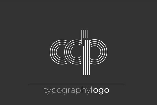 CDP modern geometric typography logo