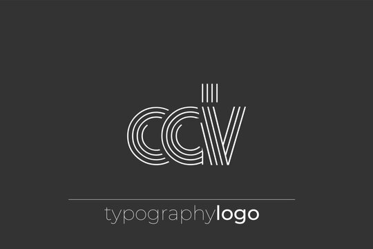 CDV modern geometric typography logo