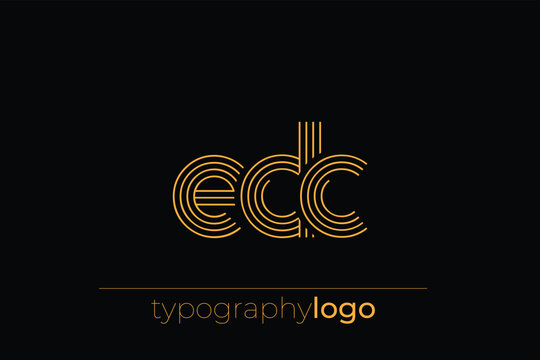 EDC modern geometric typography logo