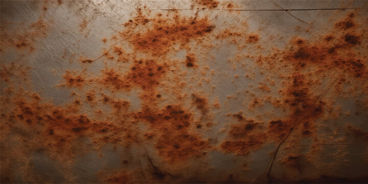 Metal surface with scattered brown rust spots texture corrosion oxidized industrial background weathered metallic scratched construction material structure backdrop fragment composition