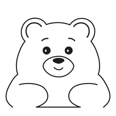 Fototapeta premium Baby Bear Toy single line drawing. Bear Teddy simple minimalist Illustration. Kids toy minimal vector sketch. A cute cartoon plush bear. Coloring outline. Perfect for coloring books.