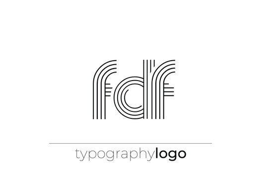 FDF modern geometric typography logo