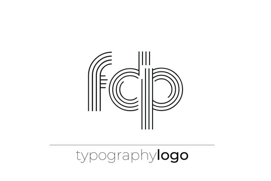 FDP modern geometric typography logo
