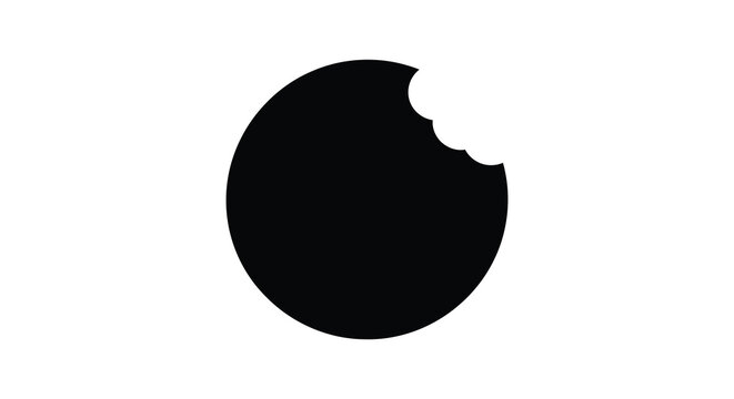 Bitten cookie shape black silhouette biscuit treat
