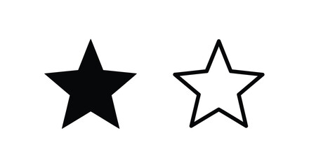 Obraz premium Two Five pointed Star Shapes Black And White Silhouette