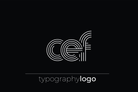 CEF modern geometric typography logo