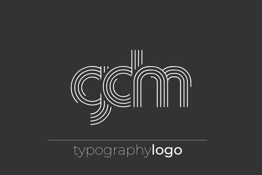 GDM modern geometric typography logo