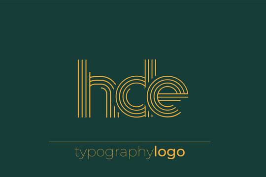 HDE modern geometric typography logo