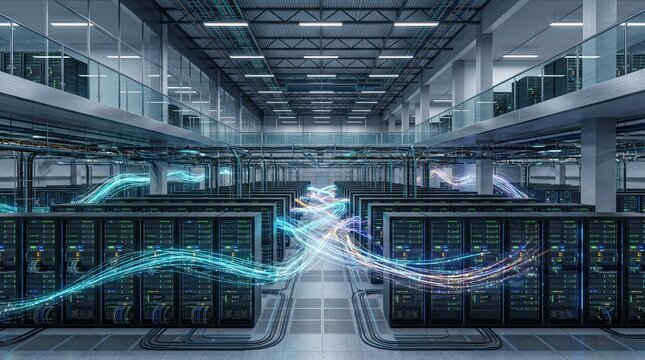 Generic Cloud Computing Infrastructure Server Hall
