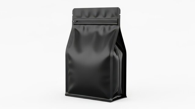 Black stand-up pouch with zipper