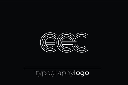 EEC modern geometric typography logo