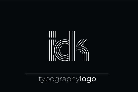 IDK modern geometric typography logo