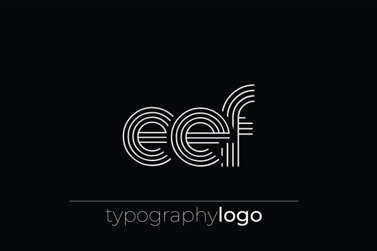 EEF modern geometric typography logo