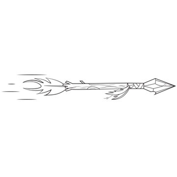 Flexa indigena Lineart preto e branco - Indigenous Arrow Lineart black and white