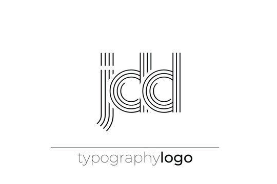 JDD modern geometric typography logo