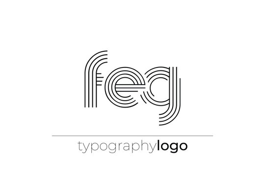 FEG modern geometric typography logo
