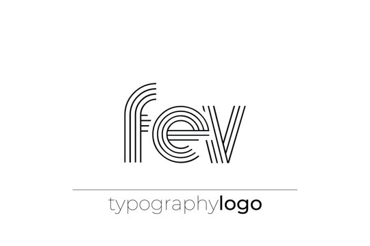 FEV modern geometric typography logo