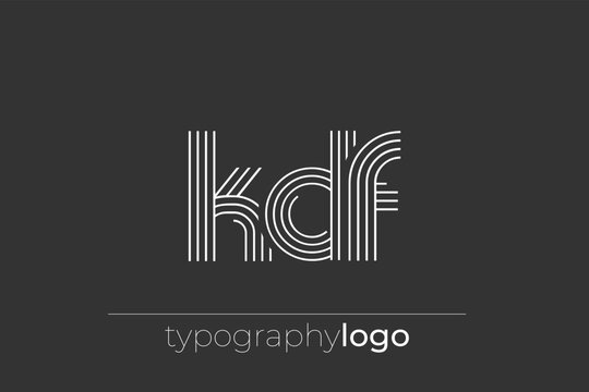 KDF modern geometric typography logo