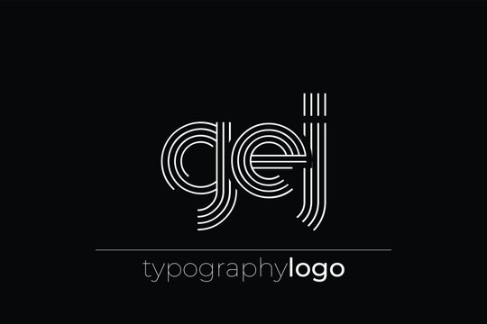 GEJ modern geometric typography logo