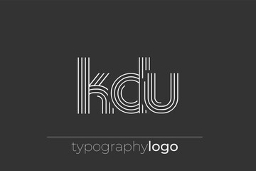 Fototapeta premium KDU modern geometric typography logo