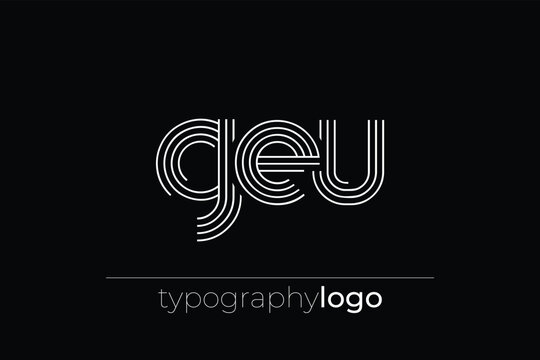 GEU modern geometric typography logo