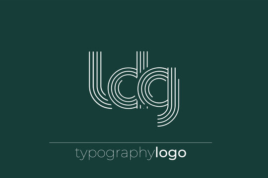 LDG modern geometric typography logo