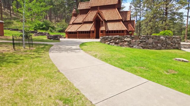 Chapel in the Hills, a replica of the historic Borgund Stave Church of Norway, in Rapid City, South Dakota