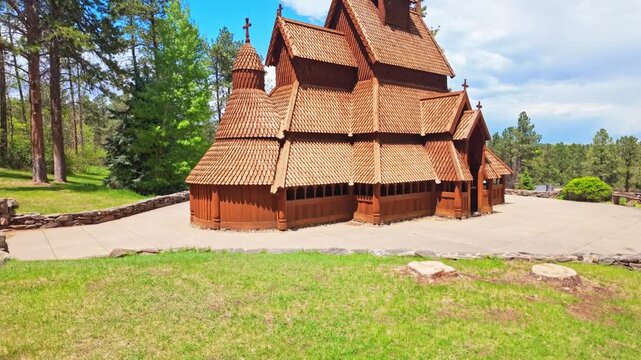 Chapel in the Hills, a replica of the historic Borgund Stave Church of Norway, in Rapid City, South Dakota