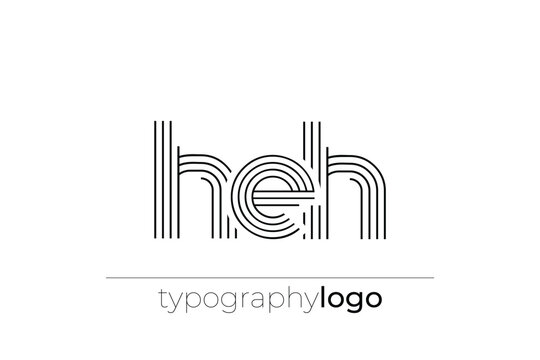 HEH modern geometric typography logo