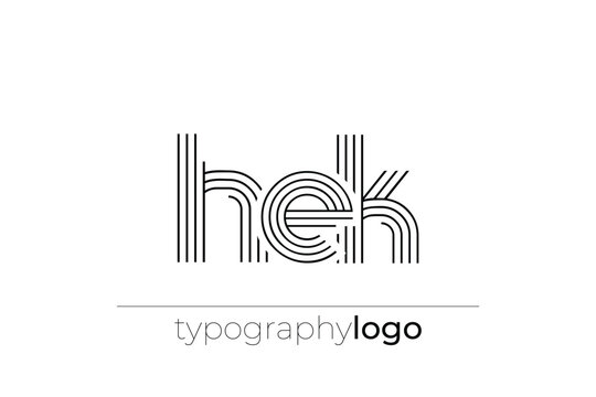 HEK modern geometric typography logo