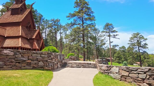 Chapel in the Hills, a replica of the historic Borgund Stave Church of Norway, in Rapid City, South Dakota