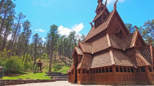 Chapel in the Hills, a replica of the historic Borgund Stave Church of Norway, in Rapid City, South Dakota