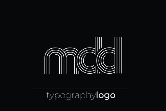MDD modern geometric typography logo