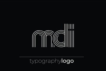 Fototapeta premium MDI modern geometric typography logo