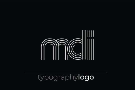 MDI modern geometric typography logo