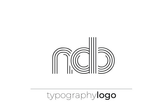 NDB modern geometric typography logo