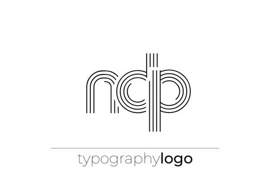 NDP modern geometric typography logo