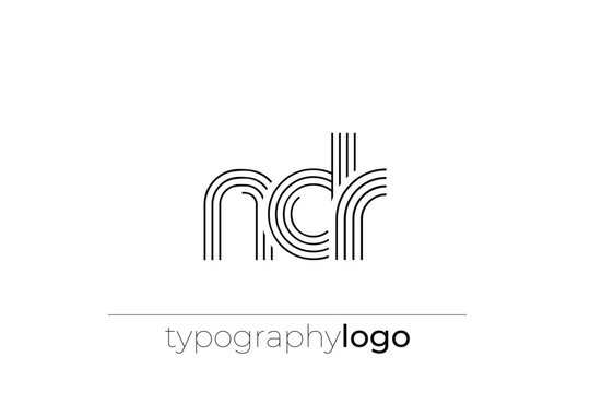 NDR modern geometric typography logo