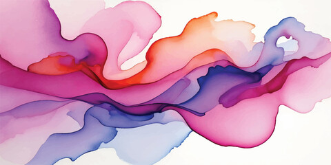 Abstract watercolor wave background with red, blue and pink liquid colors, colorful 3D water texture design, artistic pattern wallpaper ©  EYASH