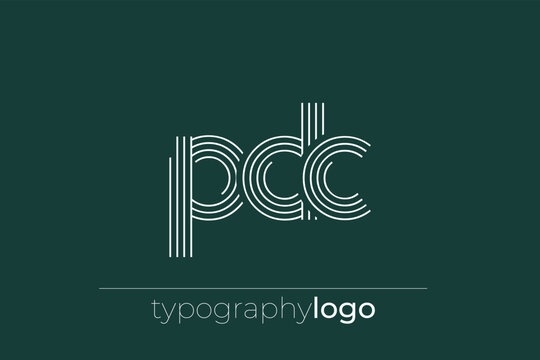 PDC modern geometric typography logo