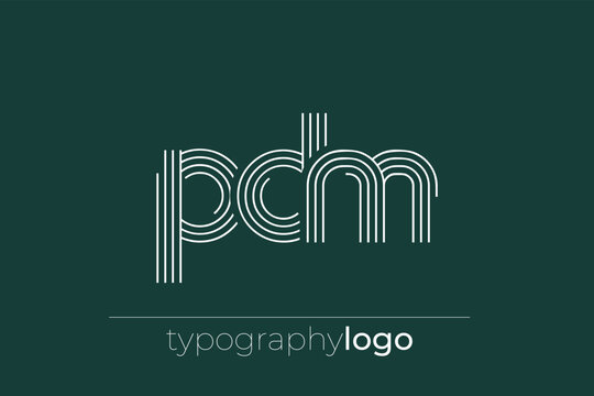 PDM modern geometric typography logo