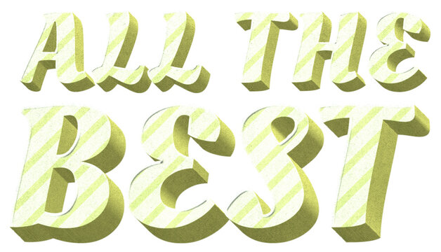 Png all the best word striped font typography polka dot