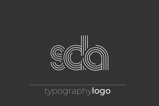 SDA modern geometric typography logo