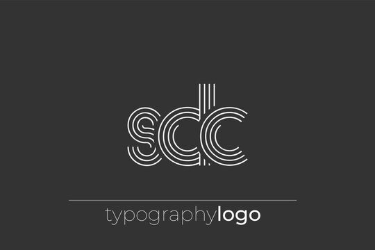 SDC modern geometric typography logo