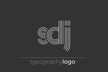 Fototapeta premium SDJ modern geometric typography logo